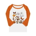 thumbnail image 4 of Abcomgle Girls Halloween Shirts Size 14 Spooky Bow Pumpkin Graphic T-Shirts for Girls Crewneck 3/4 Raglan Sleeve T Shirts for Girls Fall Funny Cute Blouses for Girls,8-9 Years, 4 of 4