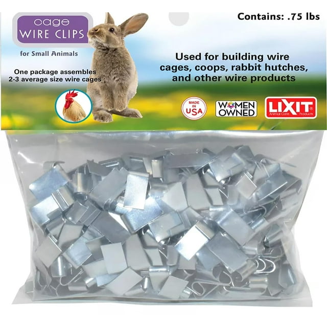 Clips de metal para jaulas de alambre Lixit, 340 g, resistentes a la corrosión para mascotas pequeñas