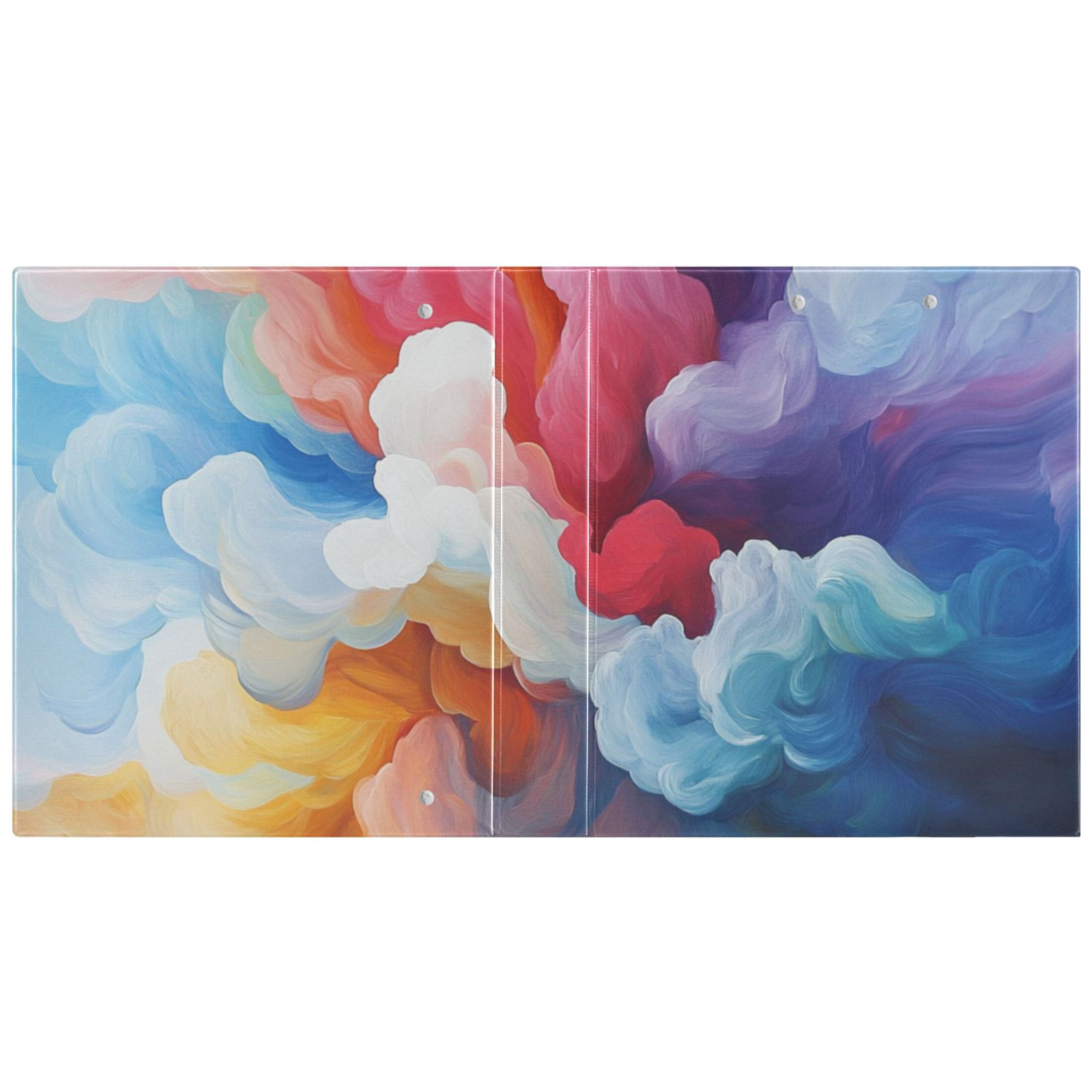 Smoke Colorful 3 Ring Binders 1.5 inch Hardcover File Folders with Interior Pockets A4 Size Organizer for School Office Hospital