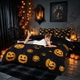 thumbnail image 4 of Homewish Halloween Glowing Pumpkin Duvet Cover Queen, Mini Bat Silhouette Queen Bedding, Black Orange, Black Reversible 3 Pieces, 1 Duvet Cover and 2 Pillowcases, 4 of 7