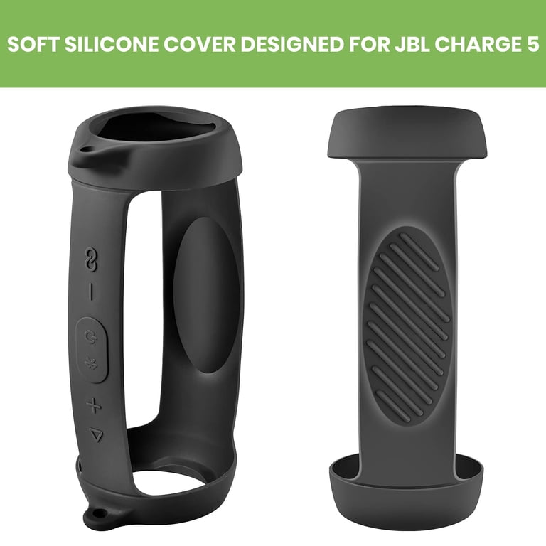 Silicone Protective Cover Case For JBL Pulse 5 Speaker - With Strap, Shockproof & Scratch Resistant (Black) 1 thumbnail image