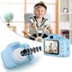 thumbnail image 2 of Cámara para niños, cámara fotográfica digital para niños, cámara selfie, cámara digital de 2 pulgadas, 8 m píxeles, con luz de flash, cámara divertida para niño y niña, tarjeta SD de 32 GB, azul,, 2 of 6