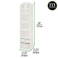 thumbnail image 3 of mDesign Fabric Nursery Hanging Organizer with 7 Shelves/3 Drawers - Cream/White, 3 of 8