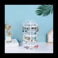 thumbnail image 4 of Wrought Iron Four-Story Rotating Jewelry Rack Jewelry Rack Earring Earring Bracelet Display Rack Black,1 x Jewelry Display Stand,Black, 4 of 6
