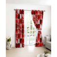 thumbnail image 4 of Fsddascl Red Geometric Blackout Curtains for Bedroom/Living Room, Thermal Insulated Kitchen Curtains, Modern Abstract Art Botanical Grommet Darkening Window Treatment Drapes 52"x45"x2, 4 of 8