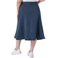 thumbnail image 3 of Agnes Orinda Plus Size Denim Skirt for Women High Waist A-Line Casual Jean Skirts with Pockets 4X Blue, 3 of 6