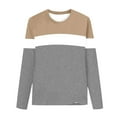 thumbnail image 4 of ZOYOEN Boys Striped T Shirts- Fashion Casual Long Sleeve Crewneck Kids Basic Tees Khaki Size 4-14, 4 of 7