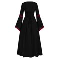 thumbnail image 6 of Plus Size Dress for Women Renaissance Bell Sleeves Lace-up Midi Dress for Halloween Victorian, 6 of 6
