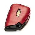 thumbnail image 4 of Vitodeco Genuine Leather Smart Key Fob Case with Leather Key Strap Compatible for 2021 Chevrolet Suburban Tahoe (6-Button, Red), 4 of 6