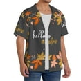 thumbnail image 4 of KLL Autumn And Fall Leaves Print Men's Shirt Short Sleeve Button Down Summer Cuba Beach Shirts- Small, 4 of 7