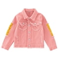 thumbnail image 3 of Hotiary 6-14Y Teens Little Girls Boys Casual Long Sleeve Ripped Denim Jacket Kids Sequins Button Front Distressed Denim Top Outwear With Pockets, 3 of 9