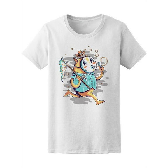 Kitty Cat Blowing Bubbles T-Shirt Women -Image by Shutterstock, Female Small