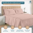 thumbnail image 4 of Casa Platino 100% Cotton Sheets Full Size Set - 6 Piece Bed Sheets 600 Thread Count, Hotel Luxury Soft Silky Sateen Weave, 15" Deep Pocket, Low Pill, Machine Washable - Sepia Rose, 4 of 8
