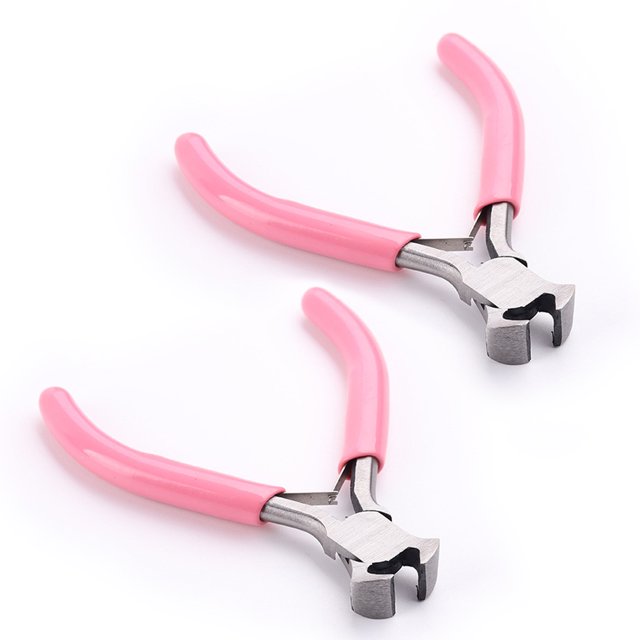 ZheElen 2 Pieces Pliers Stripping Non-slip Steel Spring Loaded Nipper Craft Jewelry Making Fixing Portable Strippers Hand Tools End Plier 1Set