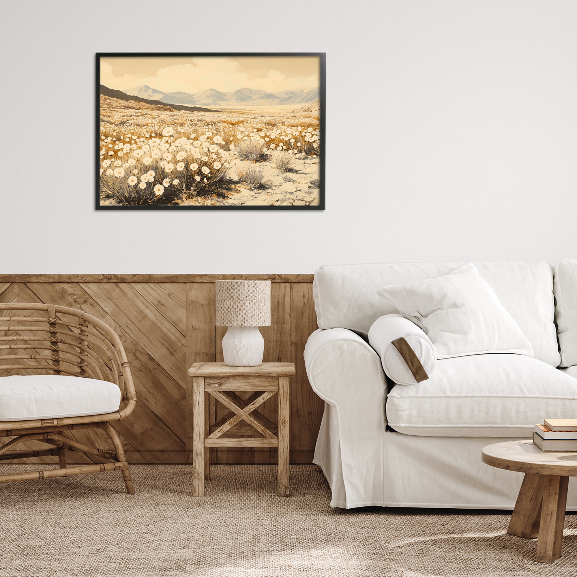 Stupell Industries Desert Wildflowers in Golden Valley Black Framed Giclee Art, design by Franklyn Gregory
