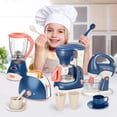 thumbnail image 5 of Realistic Kitchen Appliances Play Set - Coffee Maker, Blender, Mixer & Toaster with Lights & Sounds, Ages 4-8(Blue）, 5 of 7