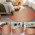 thumbnail image 6 of Red Orange Ombre Large Area Rugs for Bedroom Living Room, Soft Non Slip Carpet Bedside Rug, Modern Gradient Abstract Art Round Floor Cover Kitchen Accent Rug 5' for Dining Room/Office, 6 of 9