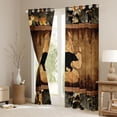thumbnail image 3 of Homewish Woodland Animal Bear Black Out Curtains,Rustic Farmhouse Cabin Curtains Pack of 2 (42x63 Each),Rustic Botanical Leaf Bedroom Curtains For Men Women,Super Cozy Room Decor, 3 of 6