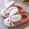 thumbnail image 4 of Tfken Kids Unisex Kid Slippers Flock Closed Toe Rabbit Print Winter House Shoes Watermelon Red Size 8-9 Years, 4 of 4