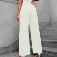 thumbnail image 4 of cFmduc Women's Wide Leg Pants Elastic High Waisted Pleated Casual Palazzo Pants Straight Leg Trousers with Pockets, 4 of 8