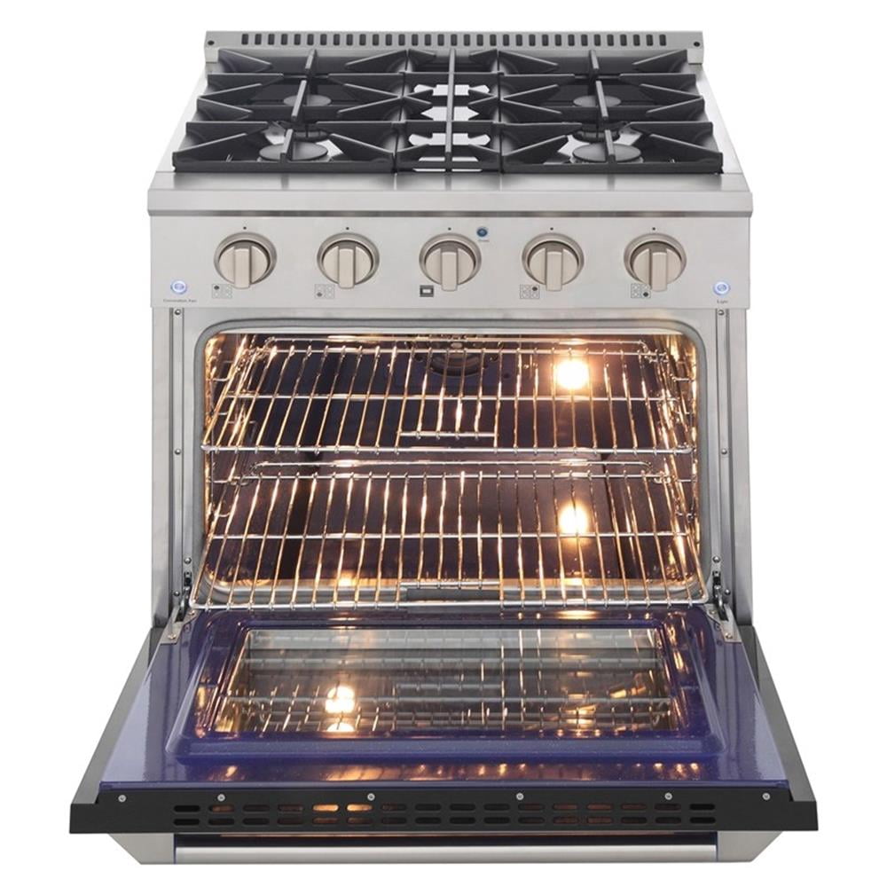 Pemberly Row 30" 4.2 cu. ft. Dual Fuel Range Propane Gas Sealed Burners in Black