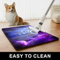 thumbnail image 6 of Dog Food Mat, 16" x 24" Nebula Absorbent Dog Cat Bowl Mat for Food and Water, Cute Anti-Slip Rubber Pet Feeding Rug Protect Floors, Placemat for Feeding & Watering Supplies, Blue Purple, 6 of 6