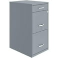 thumbnail image 2 of Home Square Set of 2 3 Drawer Metal File Cabinet with Pencil Drawer Gray, 2 of 11