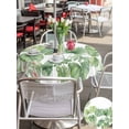 thumbnail image 5 of Outdoor Tablecloth with Umbrella Hole for Patio/Picnic/Party/Camping, Tropical Plant Waterproof Table Cloth Round Cover Washable, Summer Watercolor Green Palm Leaves (Dia 60"), 5 of 8