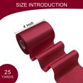 thumbnail image 4 of GTYBOVA 4 Inch Silk Satin Ribbon – 25 Yards , Frayed Edge for Gift Wrapping, Wedding Bouquets, Baby Shower Decor, Bridal & Holiday Crafts Winered, 4 of 8