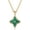 Malachite-green, variant on 14K Gold Plated CZ Pendant Necklace for Women, Adjustable Chain Necklace with Colorful Clover Pendant, Lucky Necklace Jewelry for Women