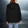 thumbnail image 4 of Lightweight Rain Jacket Women, Yigetop Female Solid Color Hooded Sun Clothing Jacket Lightweight Close Fitting Sports Outdoor Long Sleeve Zipper Jacket Rain Coats for Women Black L, 4 of 5