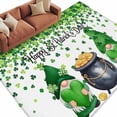 thumbnail image 2 of Area Rug for Living Room, St. Patrick's Day Non-Slip Indoor Large Carpet for Bedroom/Dining Room, Green Gnomes Spring Lucky Shamrocks Washable Low-Profile Rectangle Floor Runner Rugs - 6 x 9 Ft, 2 of 7