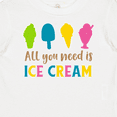 thumbnail image 4 of Inktastic All You Need Is Ice Cream - Blue Pink Yellow Green Boys or Girls Baby T-Shirt, 4 of 5