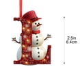 thumbnail image 3 of Qjidjing Snowman Alphabet Letter Ornaments for Christmas Tree, 3.15 inch, Red Xmas Hanging Decor, 2D Acrylic Pendants for Home Party , Letter L, 3 of 6