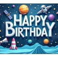 thumbnail image 4 of Astronaut Theme Space Happy Birthday Banner for Kids Party Decoration Photo Backdrop Celebration Event, 4 of 8