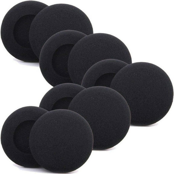 Ear Cushions Ultra Soft Foam Cover 45mm 1.8" inch Replacement for Most Standard Size Office Telephone Headsets, Headphones, Earphones Earbuds (Black) 10 Pack