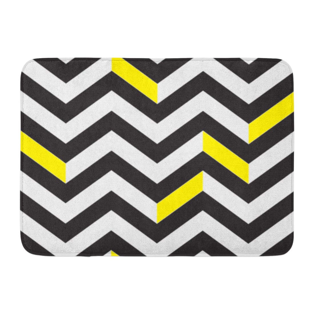 SIDONKU Yellow Pattern Chevron Black and White Geometric Stripe