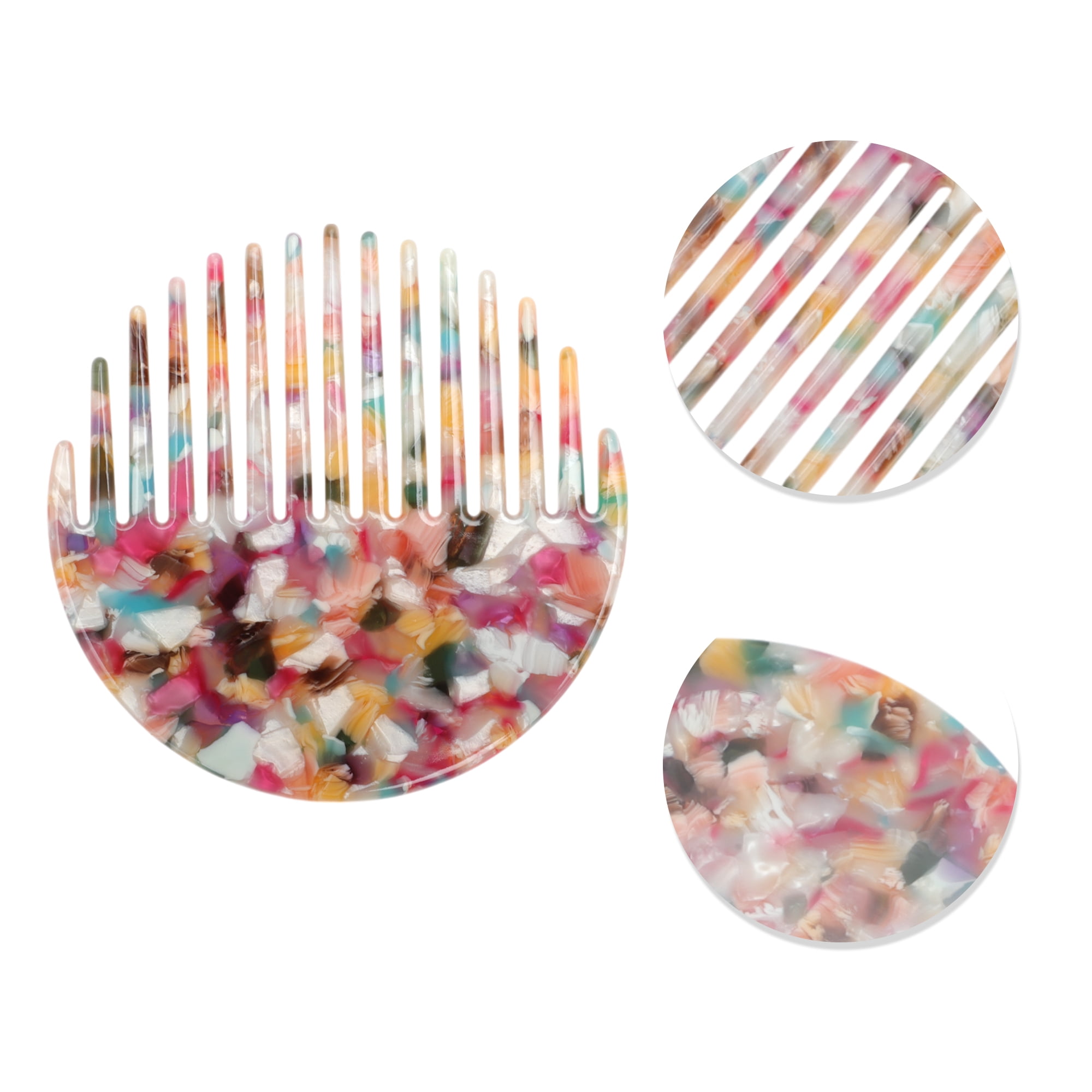 Unique Bargains 1 Pc Durable Convenient Round Hair Comb for Styling Detangling Colorful