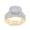 Vermeil, variant on Cluster Engagement Bridal Ring Set For Women 1.00 Cttw Round Shape Lab Grown Diamond Halo Wedding Band Rings Set in 14K White Gold Plated 925 Sterling Silver Jewelry Size-10