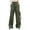 A02_Army Green, variant on Palazzo Cargo Pants for Women Relax Fit Baggy Bootleg Pants Y2K Teen Girls Trendy Low Waist Parachute Pants Trousers