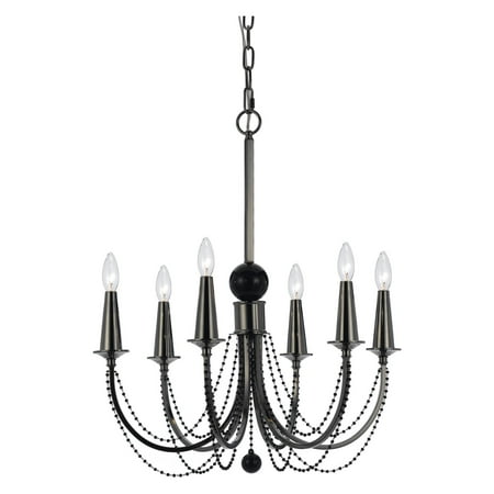 Af Lighting 8448 Six Light Chandelier In Black Nickel Com Af Lighting 8448 Six Light Chandelier In Black Nickel