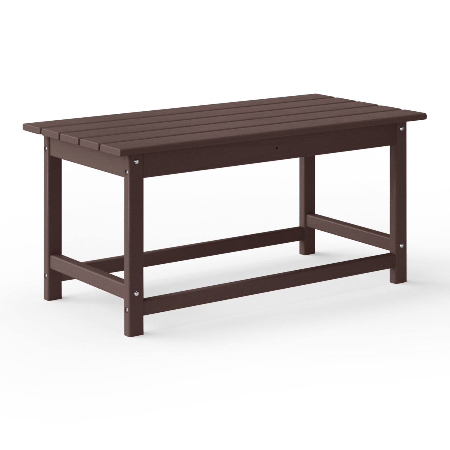 WestinTrends Malibu Patio Outdoor Coffee Table – 35" All-Weather Poly Lumber Adirondack Porch Table, Dark Brown