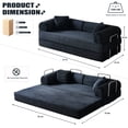 thumbnail image 4 of 78" Convertible Sofa Bed, Folding Sleeper Sofa Couch Bed with Fixed-Shape Frame, Pull-Out Sleeper Loveseat, Corduroy Boneless Futon Bed, No Assembly Required for Living Room & Bedroom, Black, 4 of 9