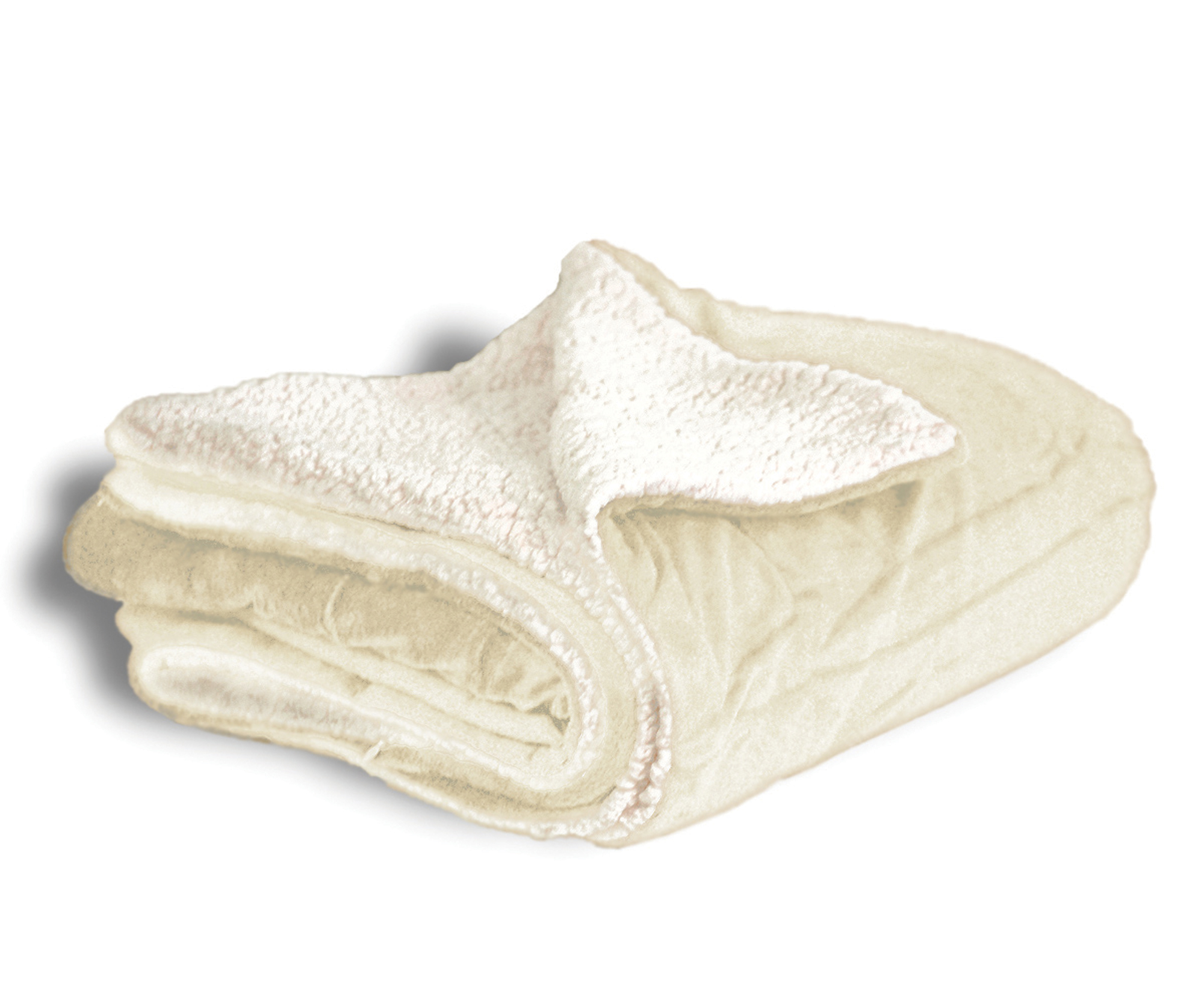 Throw Blanket Micro Mink and Lambswool Sherpa (Cream)