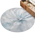 thumbnail image 2 of Round Rugs 6Ft, Blue White Floral Round Area Rug Washable Indoor Throw Carpet, Modern Abstract Blooming Flower Artwork Soft Non Slip Circle Rug for Office Cabinet Home Decor Aesthetic, 2 of 8