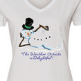 thumbnail image 4 of Inktastic Sassy Snowman The Weather Outside is Delightful Women's V-Neck T-Shirt, 4 of 5