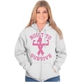 thumbnail image 5 of Built Survive Breast Cancer Awareness Zip Hoodie Sweatshirt Women Brisco Brands L, 5 of 6