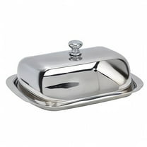 Miyuadkai Stainless Steel Butter Box, Butter Dish with Lid Stainless Butter Container for Countertop Butter Holder with Handle Cover Cheese Container Classic Butter Tray with Lid for Kitchen Hotel
