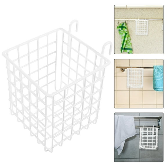 SEWCHICS Rust Resistant White Hanging Cabinet Door Basket Multi Functional Storage Organizer