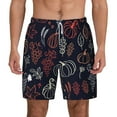 thumbnail image 2 of Picia Thanksgiving pattern Mens Swim Trunks with Compression Liner Stretch Beach Shorts Quick Dry with Zipper Pockets No-Chafing Board Shorts-Small, 2 of 9